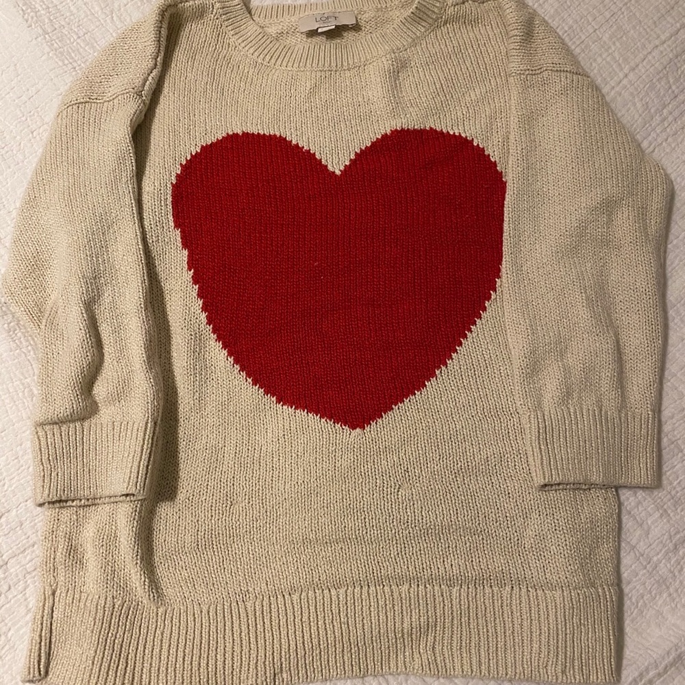 LOFT heart sweater